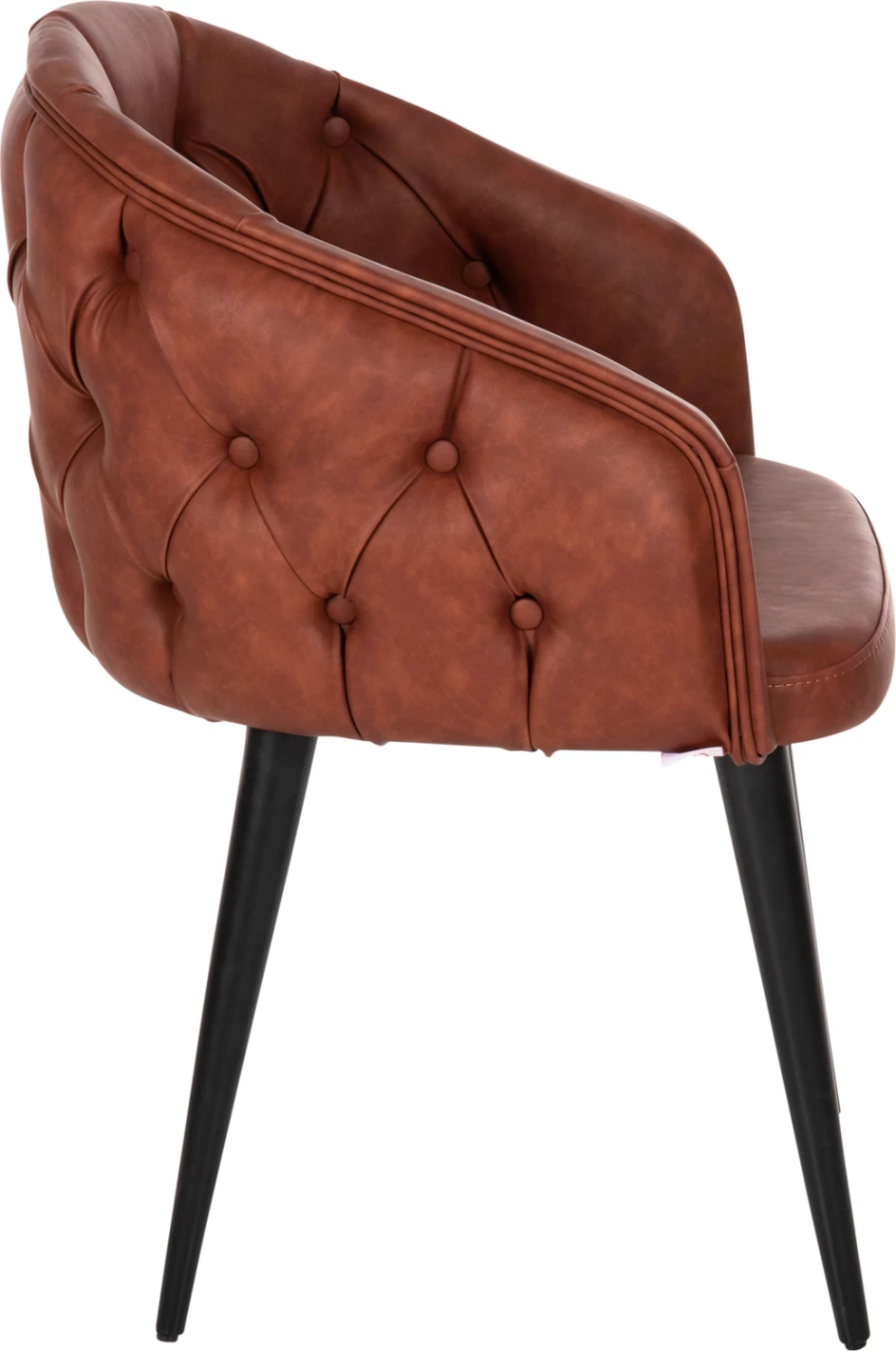 Fotelj 'LORETTA' FH9271.53 v rjavi PU usnje in črne lesene noge 53x60x82H cm
