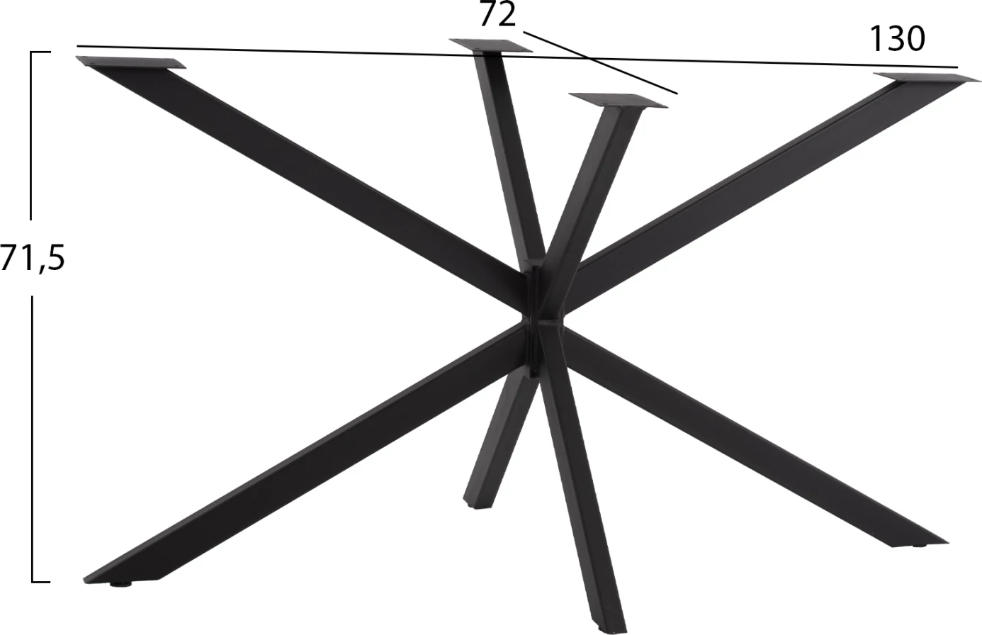 Osnova za mizo FH5917 črna kovina dvojna križna razporeditev 130x72x71,5H cm