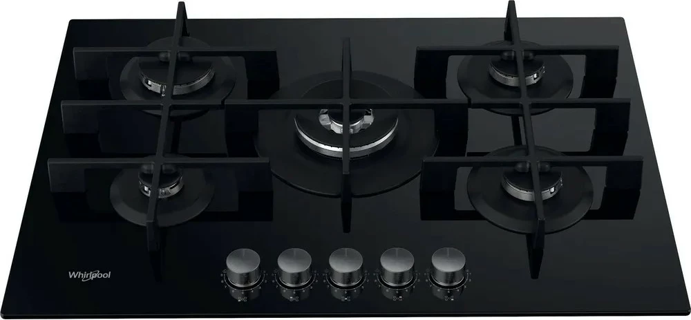Plinski kuhalnik s steklom, Whirlpool AKWL728NB, 5 kuhališč, črn