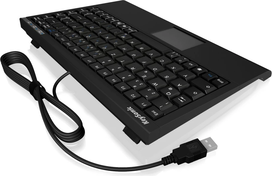 Mini tipkovnica KeySonic ACK-595C+, USB, membrana, QWERTY, črna
