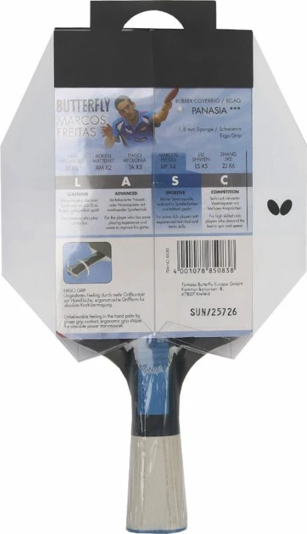 Raketa za namizni tenis Marcos Freitas Butterfly, črno-rdeča