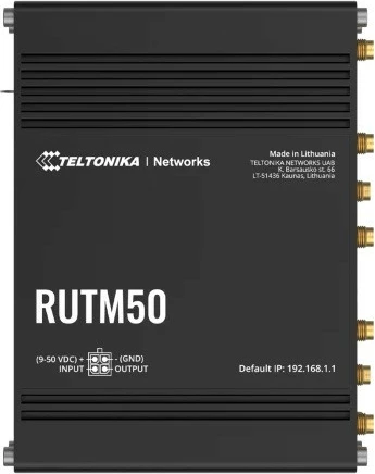 Usmerjevalnik Teltonika RUTM50, 5G dual SIM, Wi‑Fi ac 2.4/5 GHz, Gigabit Ethernet, črn