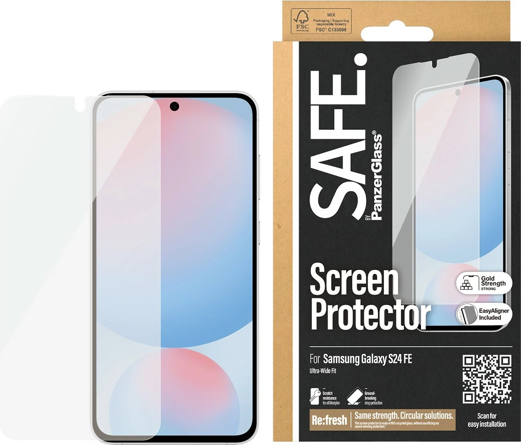 Zaščita zaslona PanzerGlass za Samsung Galaxy S24 FE, ultra široka, prozorna