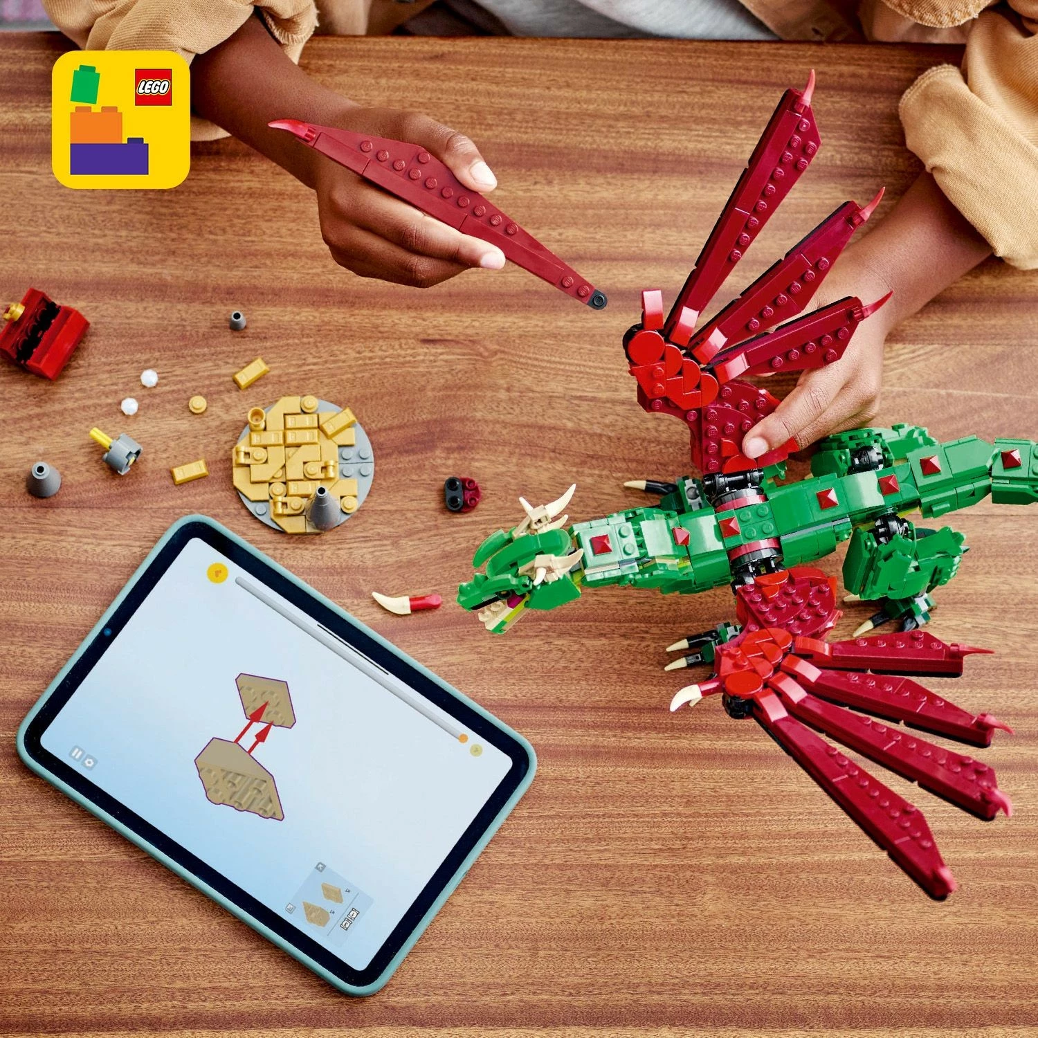 Zgradbeni set Zeleni zmaj LEGO Creator 31161, večbarven