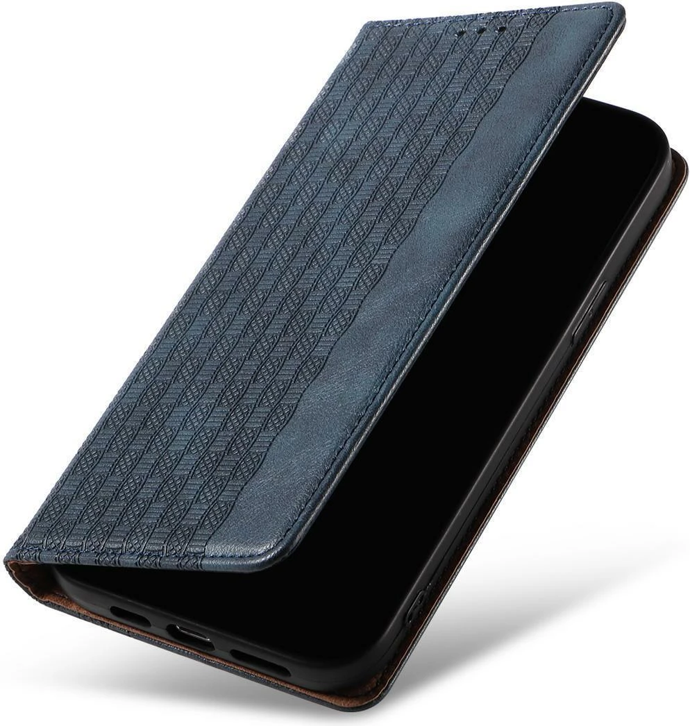 Ovitek za telefon z magnetnim trakom, denarnica, stojalo in zapestni trak, Hurtel Magnet Strap Case za Samsung Galaxy S23, modri