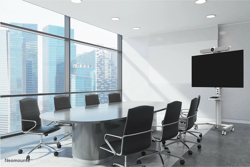 Prenosni voziček za TV, Neomounts Newstar FL50S-825WH1, za zaslone 37–75 inčev, nastavljiva višina, bela