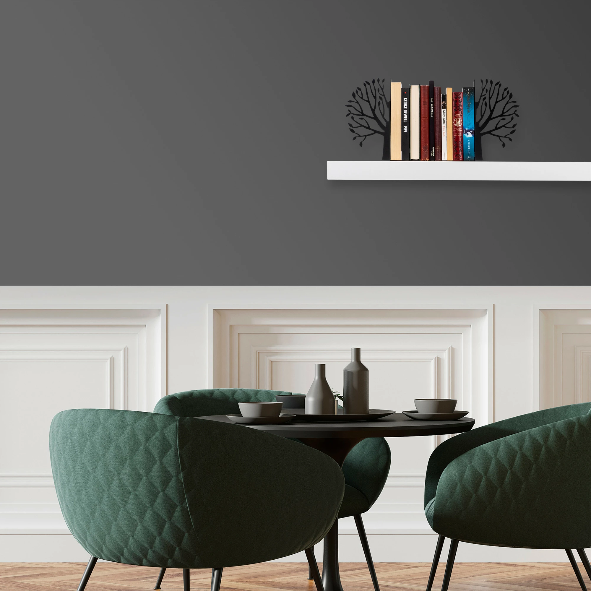 Kovinsko držalo za knjige Aberto Design, črno