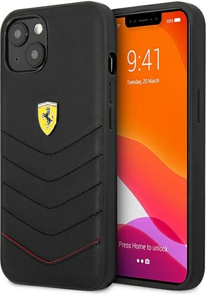 Ovitek za telefon Ferrari Off Track Quilted za iPhone 13 mini, 5,4", črn, trdo ohišje