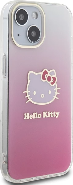 Ovitek za telefon Hello Kitty IML Gradient Electrop Kitty Head za iPhone 15, roza
