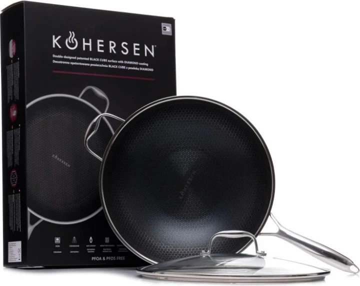 Wok Kohersen Black Cube, 32 cm