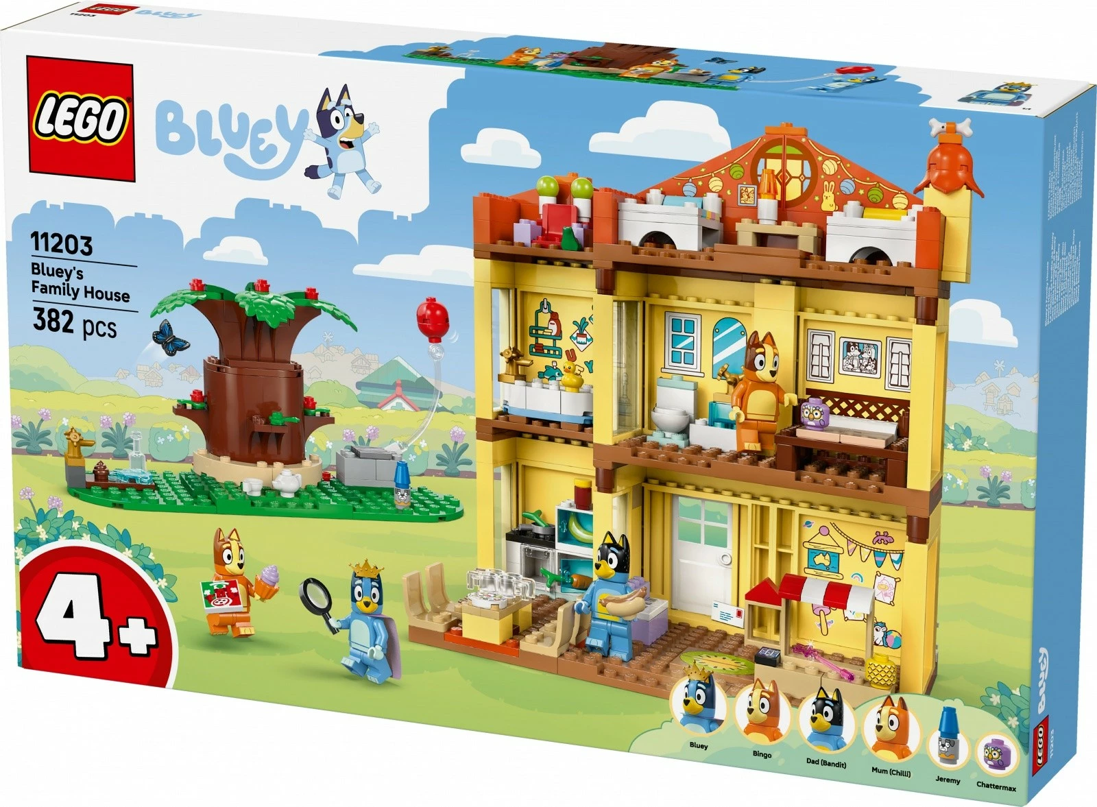 Družinska hiša Bluey, set gradnikov LEGO 11203, 382 kosi, plastika, za otroke, pisano