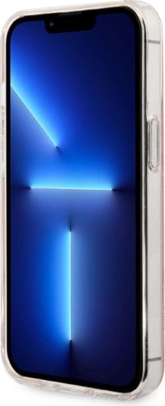 Komplet trd ovitek in brezžični polnilec za iPhone 13 Pro, Guess GUBPP13LH4EACSP, rožnat