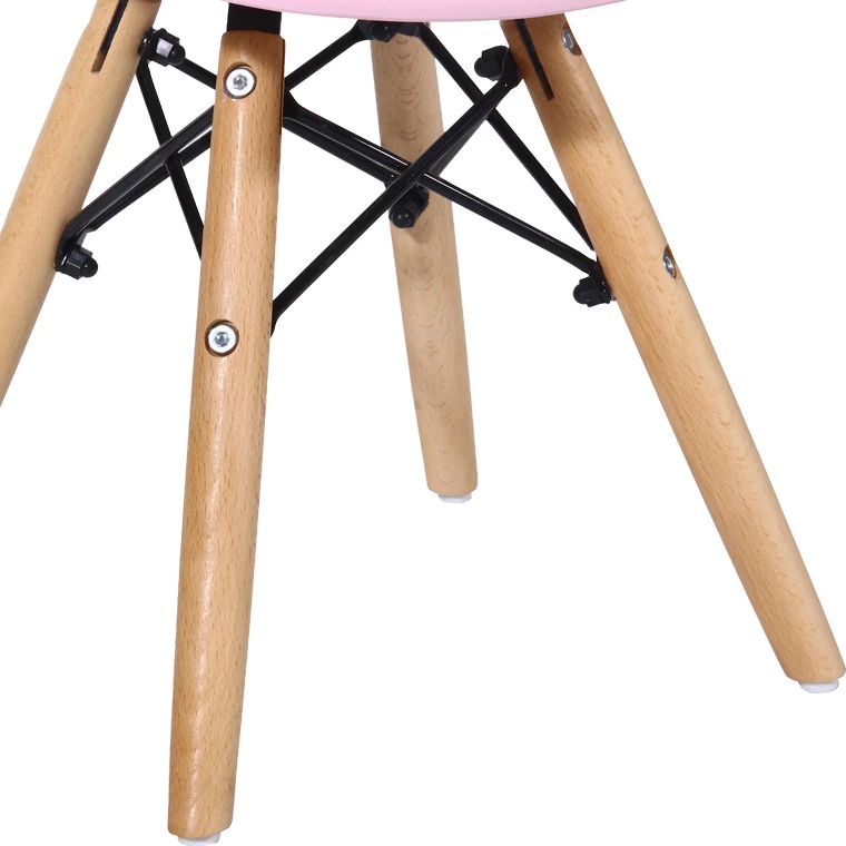 Otroški stol, PP roza, naravni bukev, Julita, 35x31x57,5 cm, komplet 4 kosov