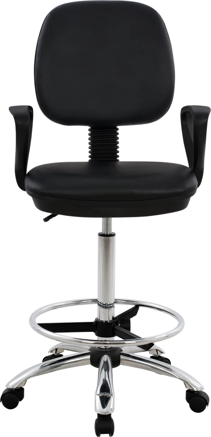 Pisarniški stol VEGAR FH1042.01 z obodno oporo za noge-visok sedež-črna 56,5x60x136Hcm