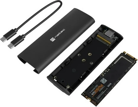Zunanji ohišje za SSD M.2 NATEC NKZ-2286, USB Type-C, črn
