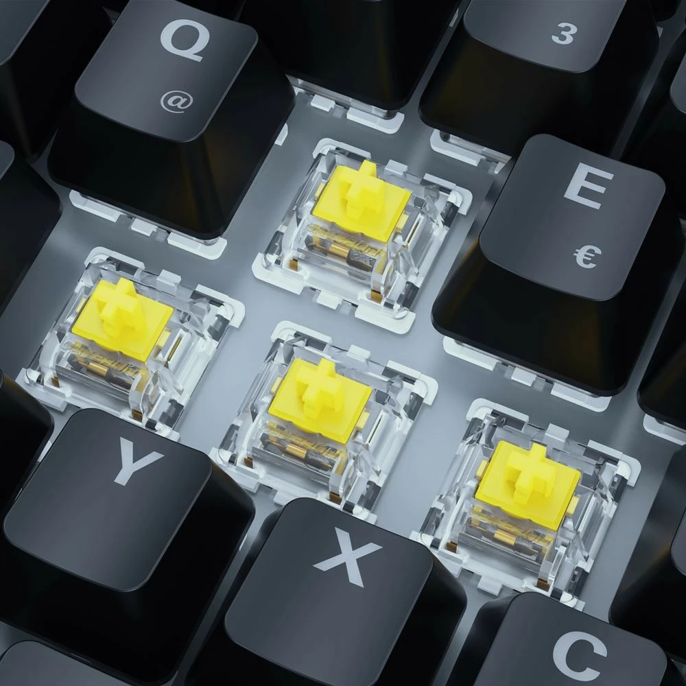 Mehanska tipkovnica SHARKOON SKILLER SGK50 S3, Gateron Yellow, 75%, RGB, QWERTZ, črna