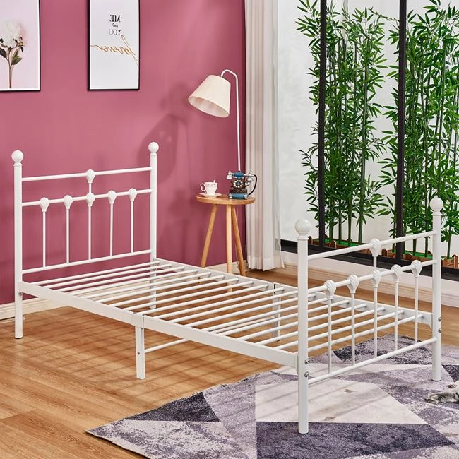 JACINDA kovinska postelja 90x190 cm, bela barva