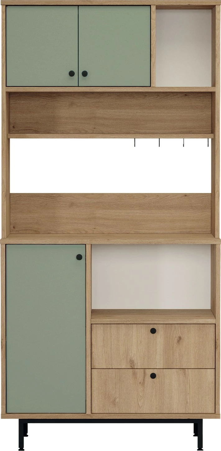 Večfunkcijska omara, hrast in zelena, Skye Decor, RE4-SY
