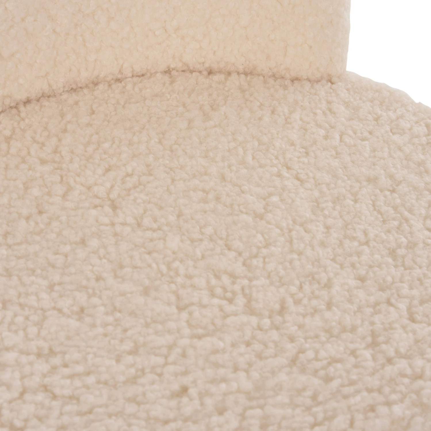 Stol YASMINE FH8395.23 nizek naslon - tkanina boucle v beli barvi - lesene noge 47x46x64,5H cm