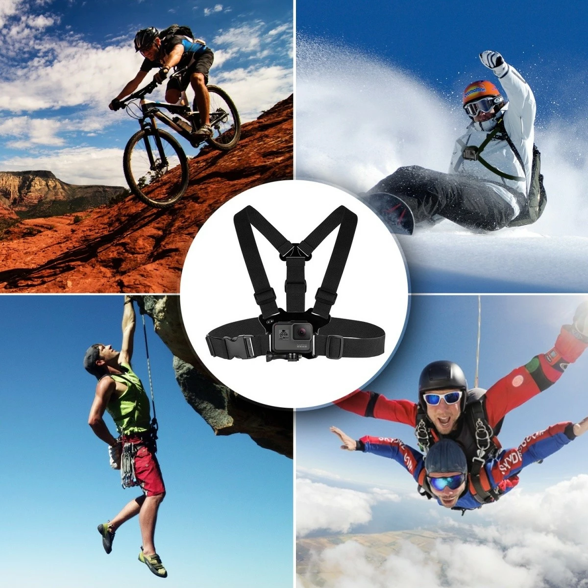 Športni trak za telefon, kamero in GoPro Maclean MC-773, črn