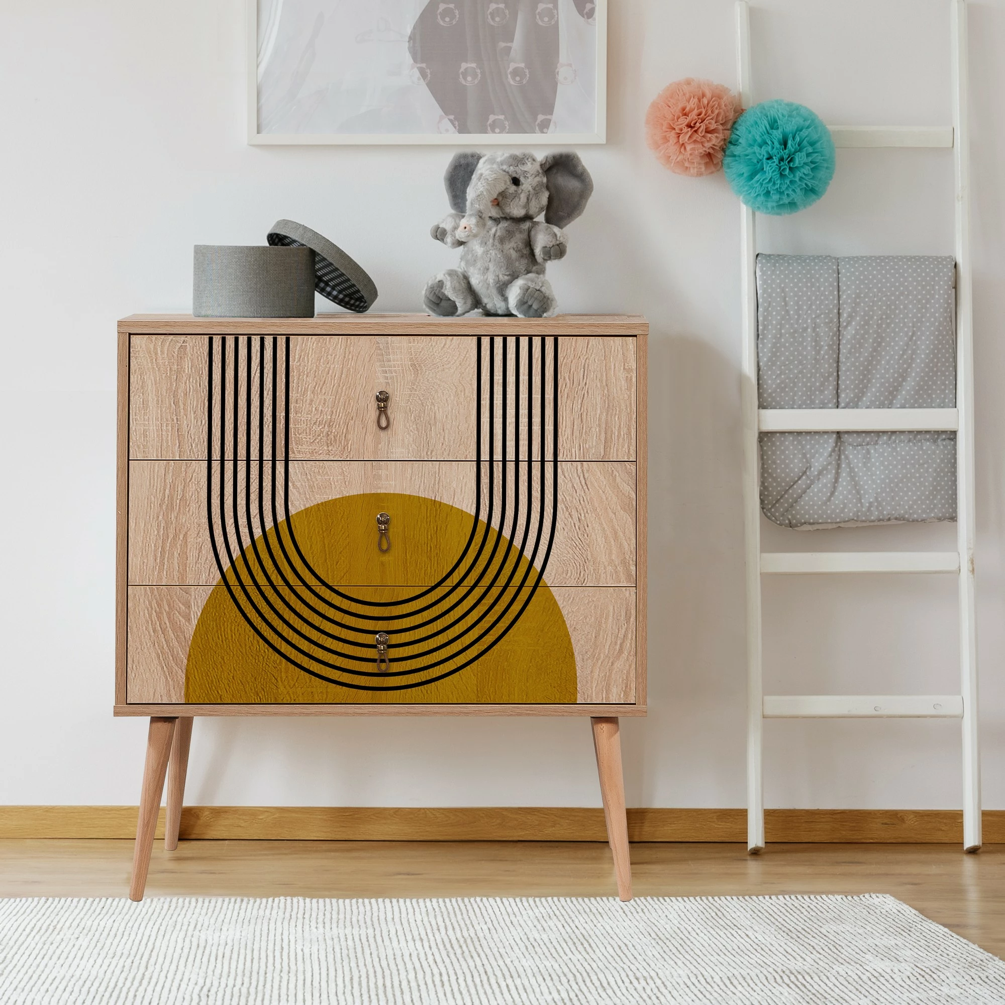 Komoda City Trio Sun, večbarvna, Hanah Home