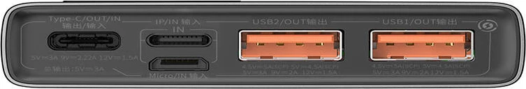 Powerbank Baseus Adaman Metal 10.000 mAh, 22,5 W, črn