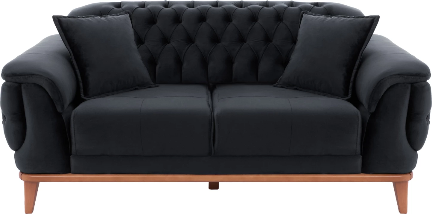 BENNINGTON dvosed kavč-postelja, črna, 180x95x80