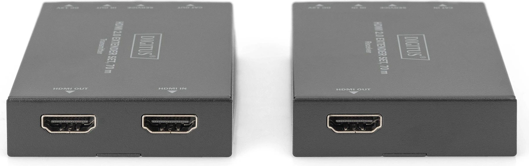 HDMI podaljševalnik Digitus 4K 70 m, AV oddajnik in sprejemnik, črn