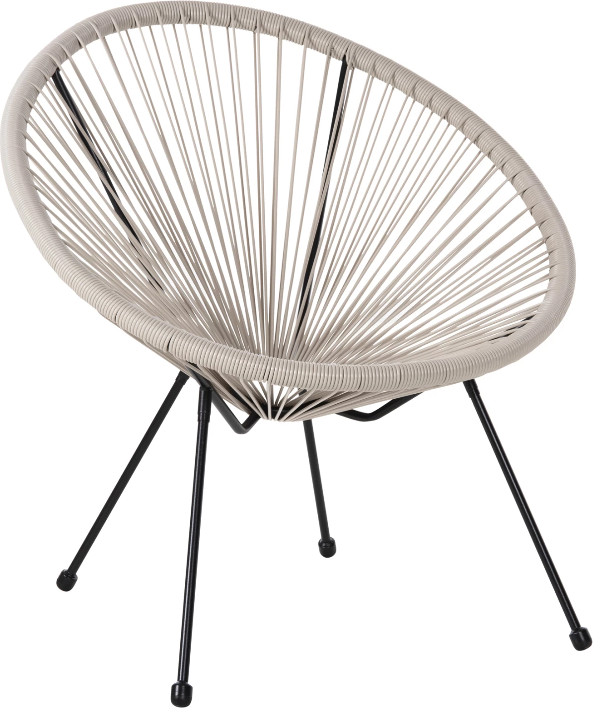 Vrtni naslanjač tipa gnezdo ACAPULCO FH5872.03 črna kovina-sintetični ratan v ecru 71x72x80Hcm