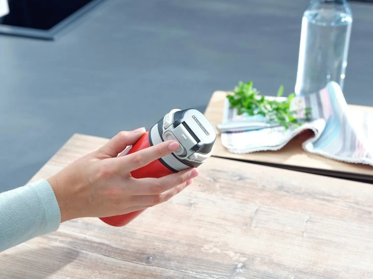 Potovalna termovka Leifheit 3245, 350 ml, črna/rdeča, nerjaveče jeklo