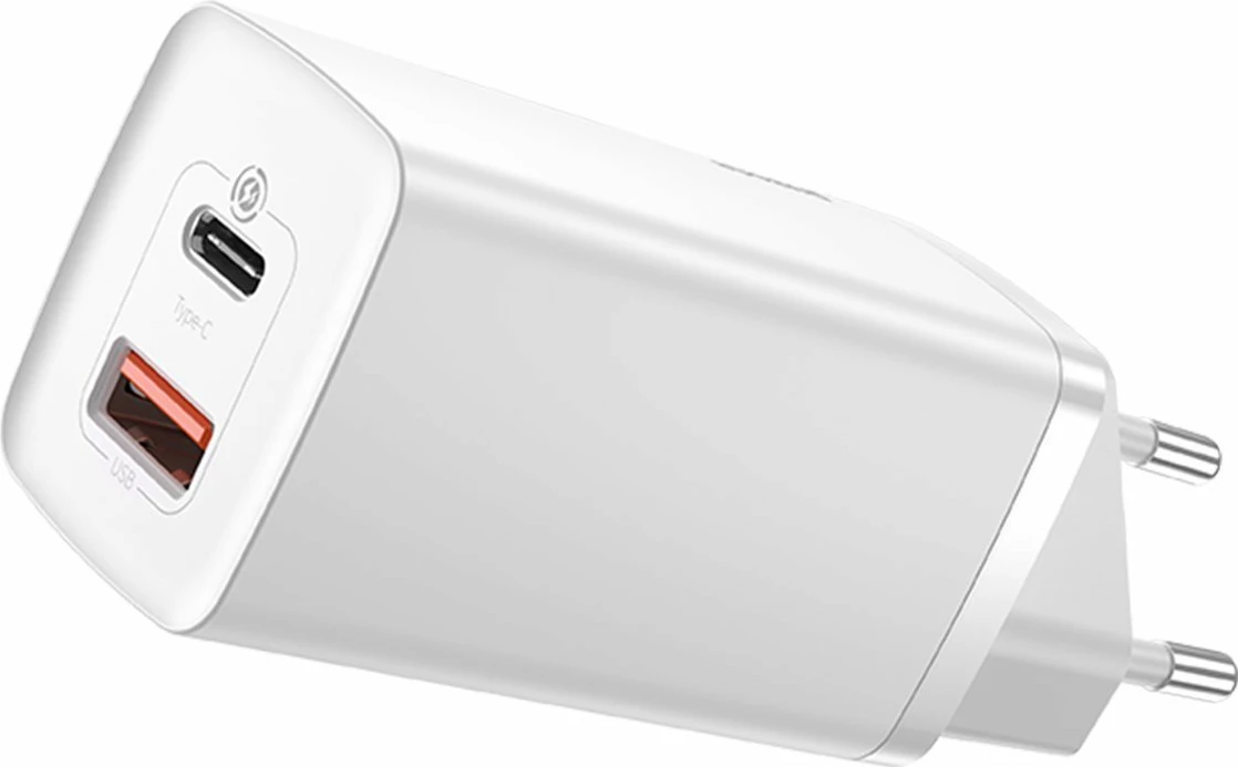 Hitri polnilec 65W (USB-C + USB-A) Baseus GaN2 Lite, bel | INP-200000352