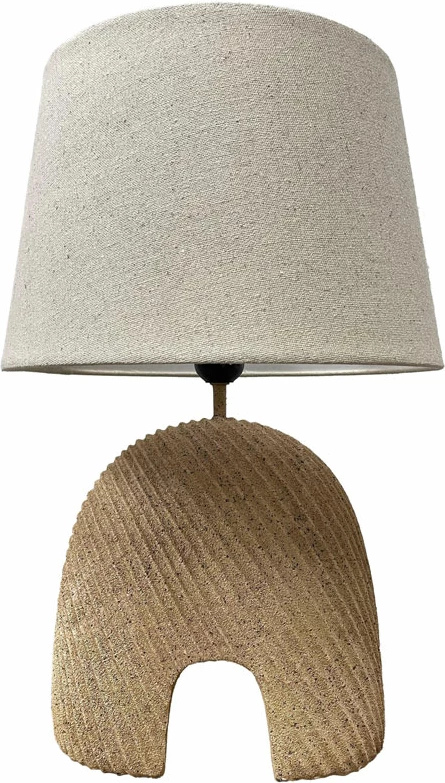 Namizna svetilka, polirezina, svetla terrakota, tkanina off-white CAPSULE, 30.5x30.5x45 cm