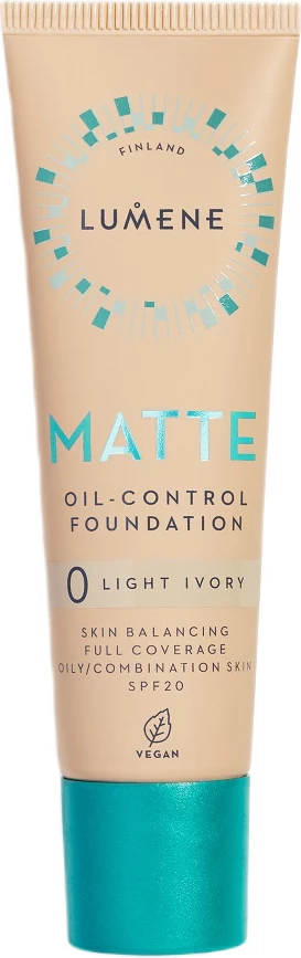 Matirana podlaga za obraz Lumene Matte Oil-Control SPF20 0 Light Ivory, 30 ml