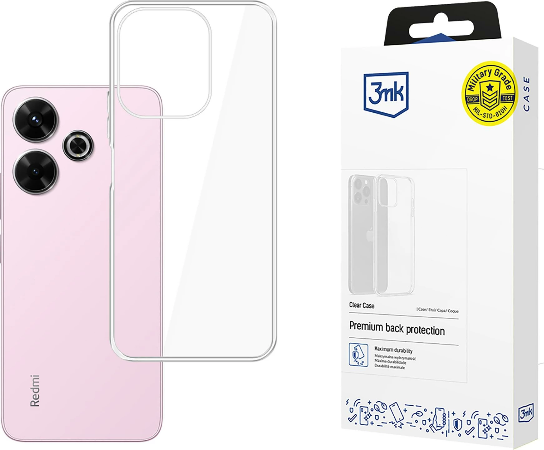 Ovitek 3mk Protection Clear Case za Xiaomi Redmi Note 13R 5G / Redmi 13 4G, prozoren