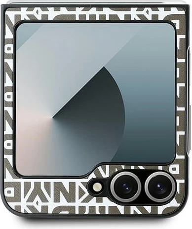 Ovitek za Samsung Galaxy Z Flip 6, DKNY Repeat Pattern Bottom Stripe, rjav