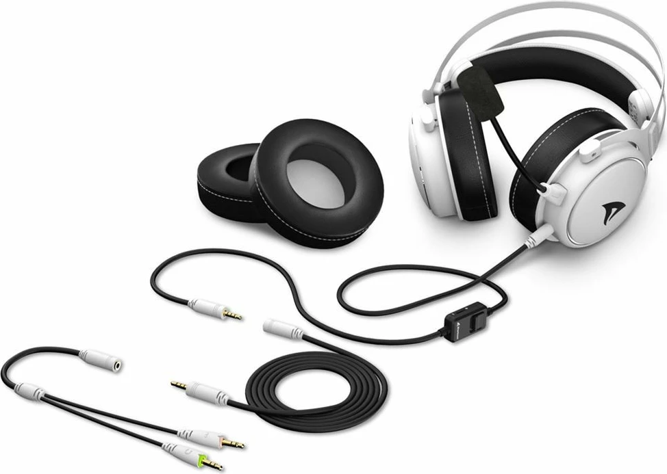 Gaming slušalke Sharkoon Skiller SGH50, žične, 10 - 40000 Hz, črne/bela