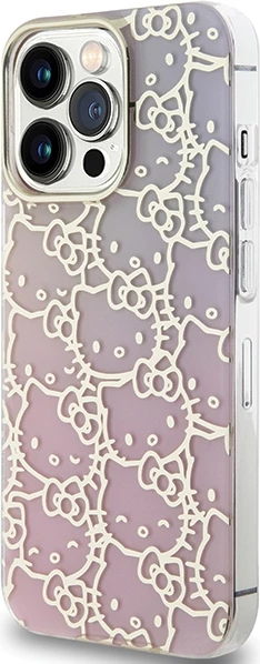 Ovitek za telefon z IML gradientom Hello Kitty Electrop Crowded Kitty Head za iPhone 15 Pro Max, roza