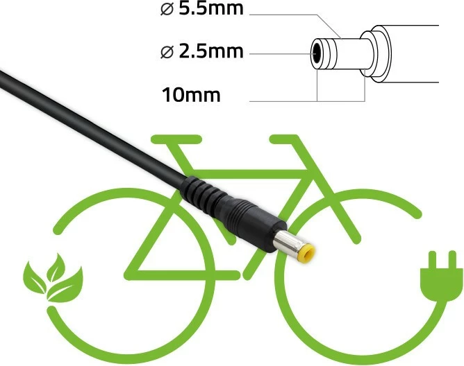 Karikator za električno kolo Qoltec 50761, 42V, 2A, 5.5x2.5mm, črn