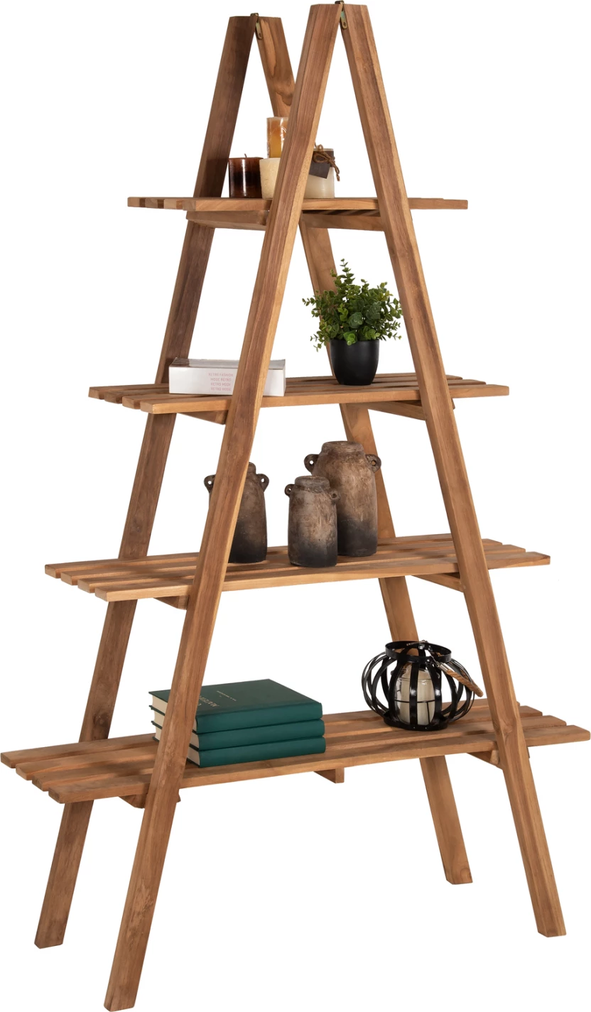 Knjižna omara STAM FH7895 iz tikovine v naravni barvi 120x33x180H cm