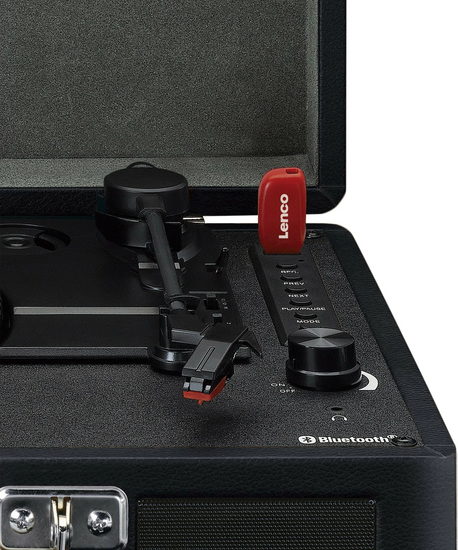 Gramofon, Bluetooth, 2 zvočnika, USB, Lenco TT-115, črn