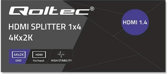 HDMI razdelilec Qoltec 51798, 4 x HDMI, 4K x 2K, črn
