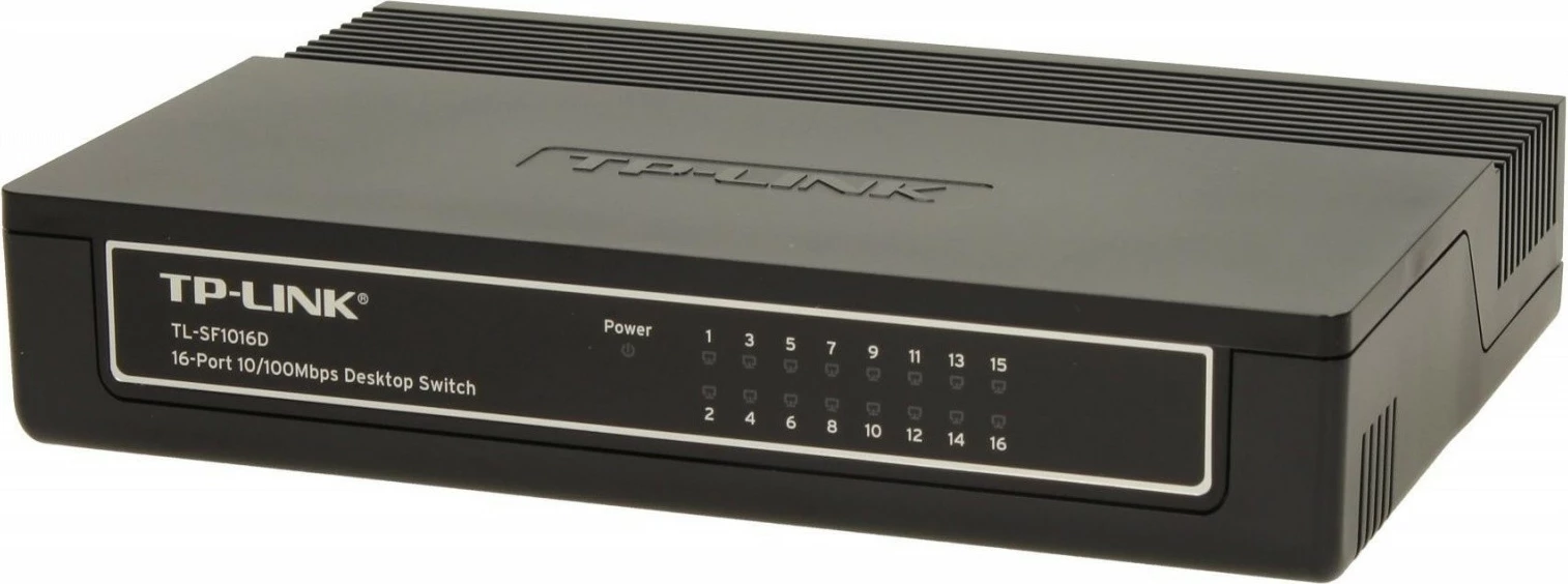 Stikalo TP-LINK TL-SF1016D, 16 vrat, namizno, črno