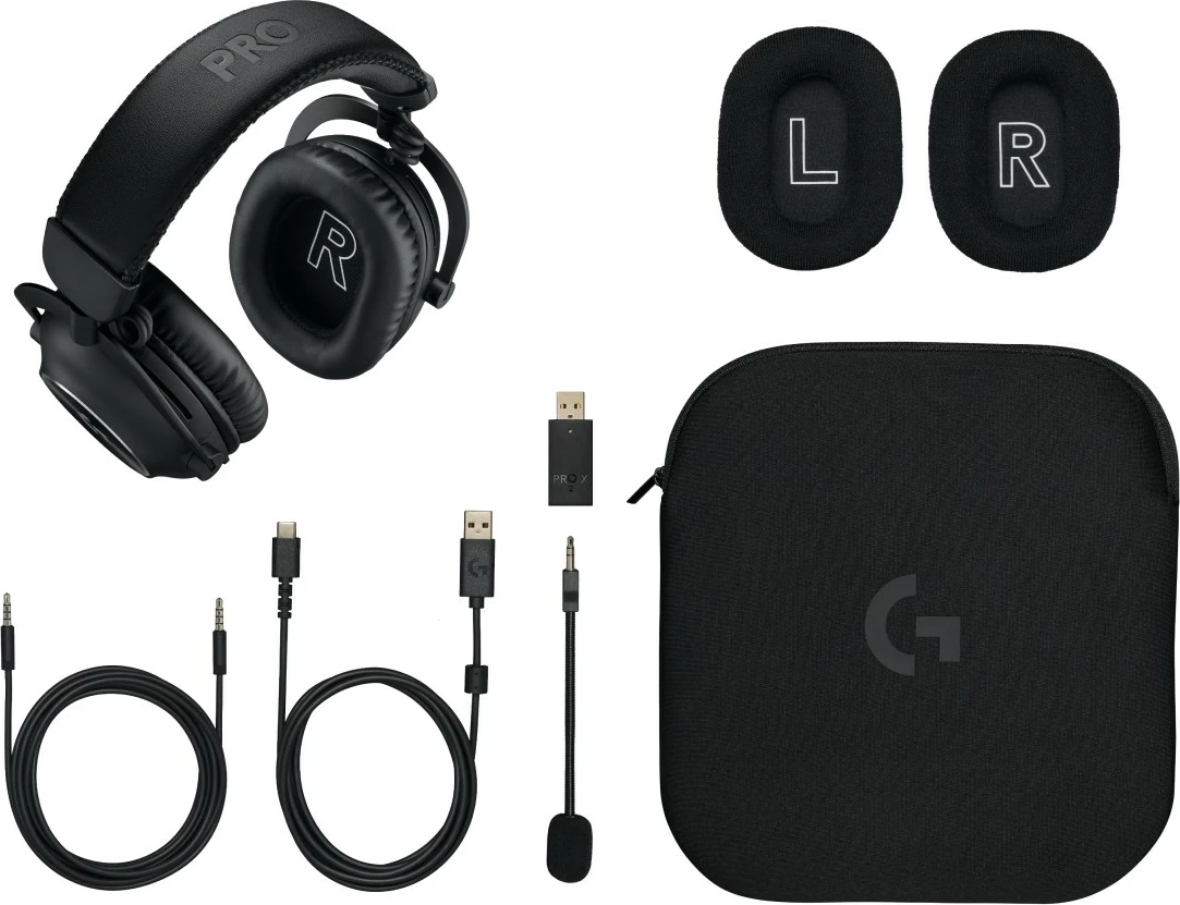 Gaming slušalke z mikrofonom Logitech G 981-001263, žične in brezžične, 20 - 20000 Hz, črne