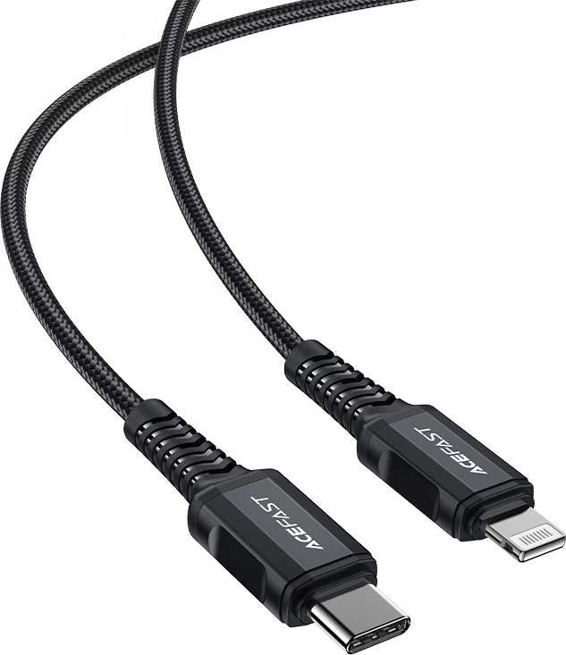 Kabel USB-C na Lightning, Acefast C4-01, 1,8 m, 30W, črn