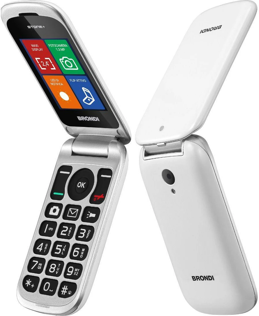 Zložljiv telefon Brondi Stone+, bel
