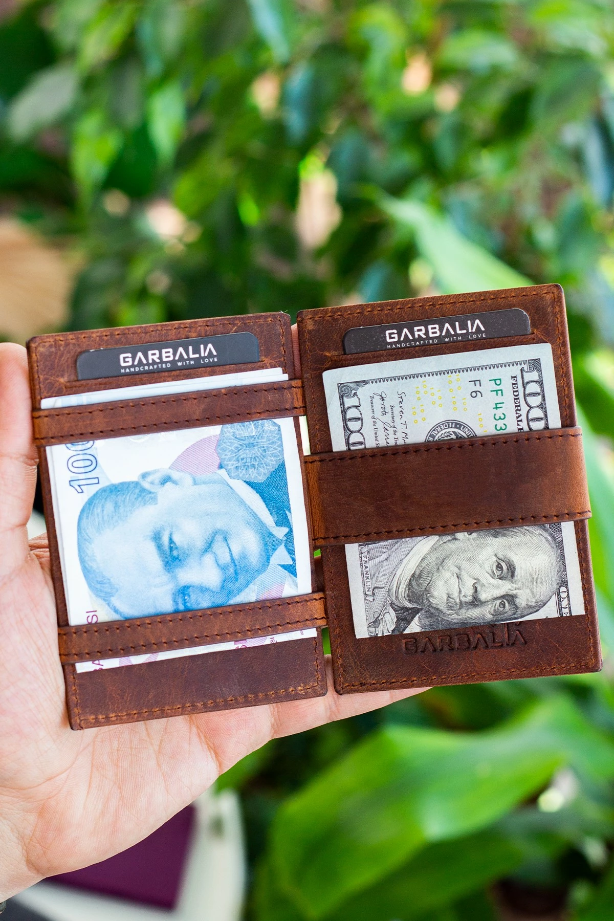 Držalo za kartice iz prave kože, Zoozie Bags Magic, tan