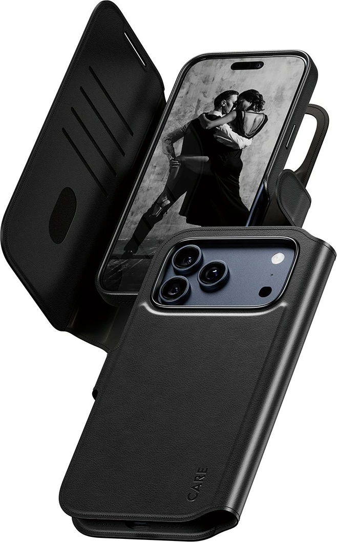 Ovitek za telefon PanzerGlass CARE Feature Case Tango 2in1 denarnica MagSafe za iPhone 17 Pro Max, črn