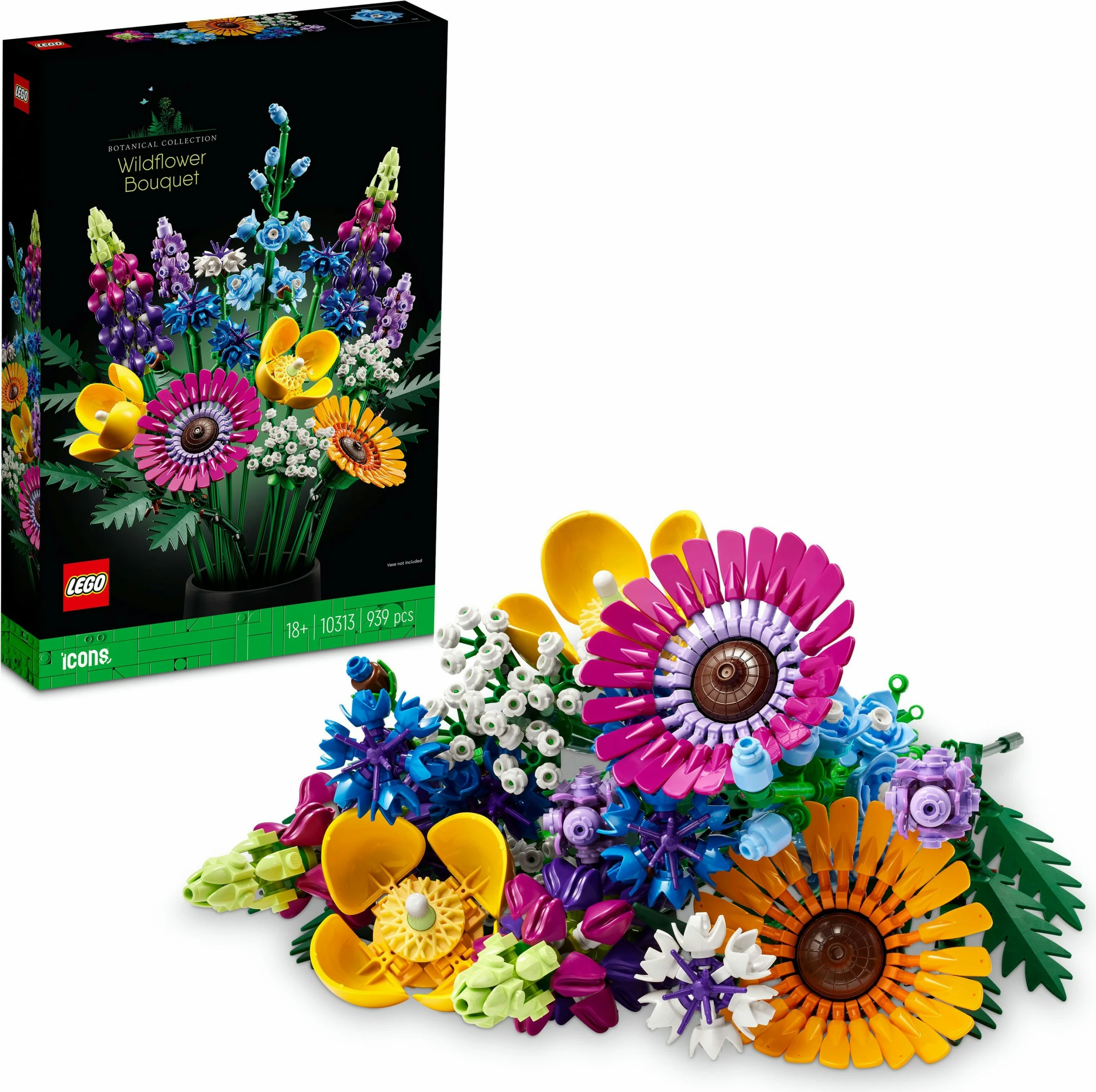 Cvetlična šopka LEGO ICONS Wildflower Bouquet, 939 kosov, večbarvno