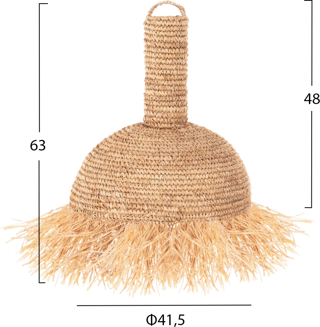 Stropna viseča svetilka s resicami iz posušenih palmnih vlaken FH7855 Φ41,5x48Hcm