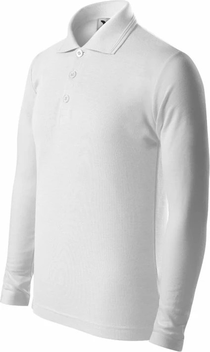 Polo majica z dolgimi rokavi za otroke Yakimasport, bela
